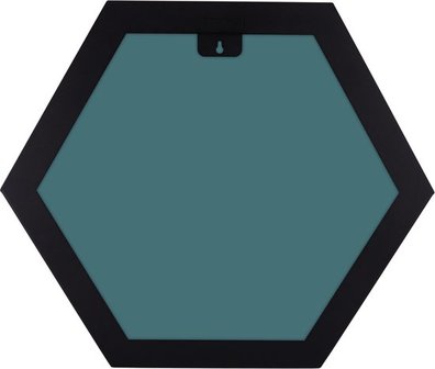 Gorillz Hive Wandspiegel met Plank - Hexagon Spiegel Hangend - 60 x 52 cm - Industrieel Zwart