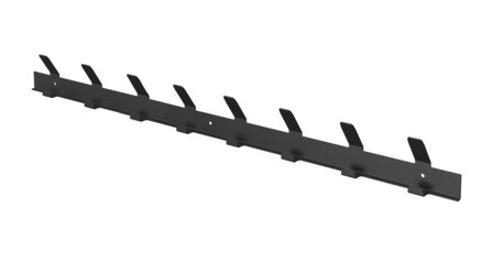 Gorillz Trim 75 Kapstok - 16 Haken (lengte) 75 cm - Metaal - Zwart