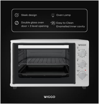 Wiggo WMO-E353(W) - Vrijstaande oven - 35 liter - Wit