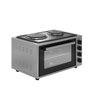 Wiggo WMO-E4562H(G)- Vrijstaande oven met kookplaat - 45 liter - Rvs