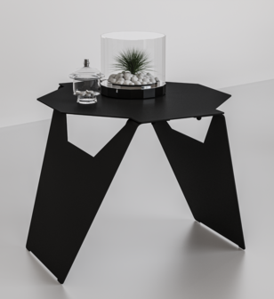 Gorillz Hive Bijzettafel - Moderne Salontafel - koffietafel - Metaal - Design- Zwart