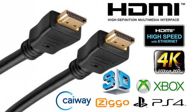 Blueqon - 1.4 High Speed HDMI kabel - 10 Meter - Zwart
