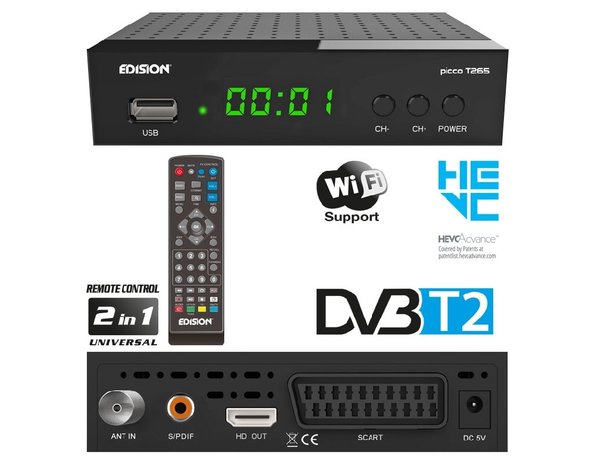 Edision Picco T265 DVB-T2 Ontvanger Retourdeal