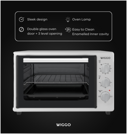 Wiggo WMO-E353(W) - Vrijstaande oven - 35 liter - Wit
