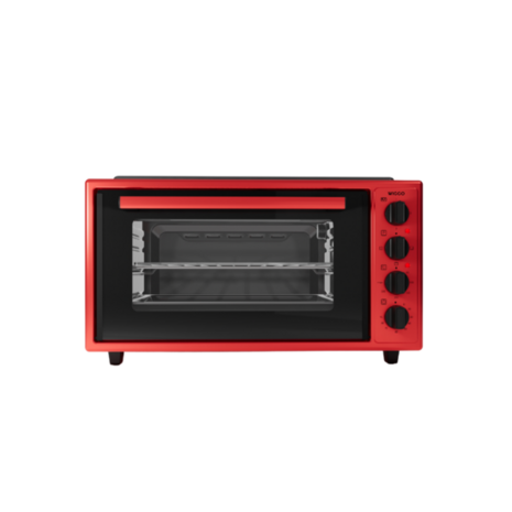 Wiggo WMO-E4562H(R) - Vrijstaande oven met kookplaat - 45 liter - Rood