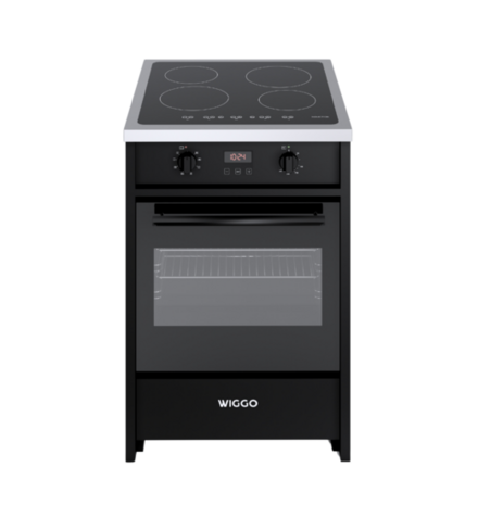 Wiggo WIO-E621A(BX) - Freestanding - Induction - Oven - 60cm - Zwart Inox